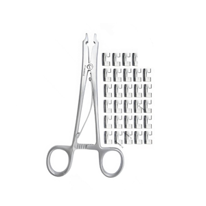 Applicateur de clips pour cuir chevelu Raney de qualité supérieure et 30 clips, instruments chirurgicaux en acier inoxydable pour neurochirurgie, certifiés CE et ISO - Product Image 1