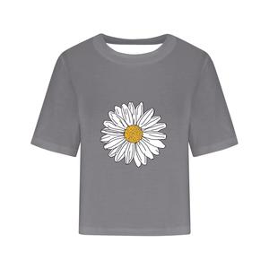 Women's Plus Size Workout Crop Top Three Quarter Sleeve Crew Neck <b>Bows</b> Print Knitted Polyester Spandex Casual Loose Fit T-Shirts - Product Image 5