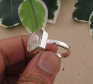 Wholesale Classic Wedding Party Large <b>Emerald</b> Cut Clear Quartz 925 Sterling <b>Silver</b> Rectangle Solitaire <b>Ring</b> Women - Product Image 3