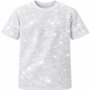 T-shirts personnalisés imprimés de strass sur toute la surface, style hip-hop tendance, épaules tombantes, coupe ample, 100% coton lourd, pour hommes - Product Image 5