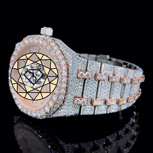 Reloj de Diamantes Moissanite Personalizado con Incrustaciones de Diamantes para Hombre, Reloj de Joyería de Diamantes Estilo Hip Hop, Reloj de Regalo con Diamantes para Hombre - Product Image 3