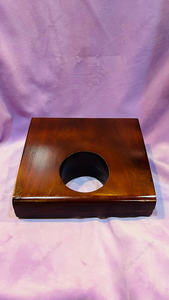 Bolso de mano de madera redondo artesanal con recortes para mujer, de diseñador, para fiesta de noche, boda, estuche rígido, cartera de madera. - Product Image 6