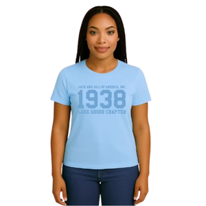 เสื้อยืดกราฟิกสีฟ้าสำหรับผู้หญิง ปี 1938 สวมใส่สบายๆ ทุกวัน สตรีทแวร์ สไตล์ชีวิตที่สบายๆ เสื้อผ้าแฟชั่นเนื้อนุ่ม ใส่ได้ทุกวัน - Product Image 1