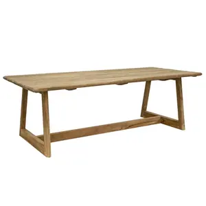 Mesa de Comedor Cuadrada Moderna de Madera de Teca Sólida Premium, Estilo Natural Minimalista, para Villa, Restaurante, Hotel, Cafetería, Plegable e Impermeable - Product Image 3