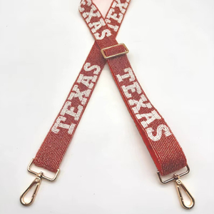 Texas Beaded Purse Strap Handmade Beaded <b>Bag</b> Strap Clear <b>Bag</b> Strap Texas <b>Bag</b> Accessory Gift Idea <b>Camera</b> Strap - Product Image 1