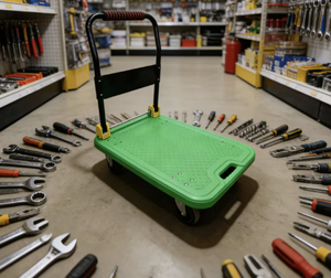 OEM/ODM Vietnam Industrial Aluminum Alloy <b>Platform</b> Cart Two Wheeled Warehouse Shopping <b>Trolley</b> 300kg Capacity - Product Image 2