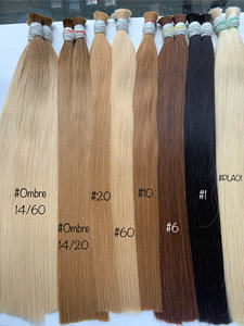 Prix de gros des extensions de cheveux en vrac 100% cheveux crus vietnamiens 100 grammes couleurs claires Super Double Drawn 30 pouces naturel droit - Product Image 3