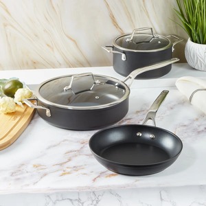 Stainless Steel Frying <b>Pan</b> Round Minimalist Design Durable For Gas <b>And</b> Induction Cooker Hand Wash Only - Product Image 2