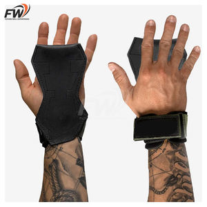 Agarraderas de palma de PVC de caucho natural extra resistentes, duraderas y negras para culturismo, levantamiento de pesas, protección integral Geo - Product Image 5