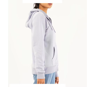 Women Winter Streetwear Zipper Hoodie OEM High GSM Heavy 100% Cotton Fleece Custom Front Logo Wholesale Price Premium Quality - Product Image 3