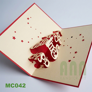 ANN HADICRAFT Custom 3D Laser Cut Japandi Angel Style Multi-color Offset Printed <b>Embossed</b> Paper Christmas Greeting <b>Card</b> Crafts - Product Image 5