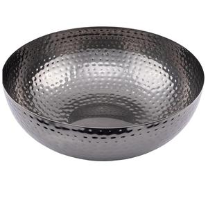 Grand saladier décoratif en laiton massif martelé, forme ronde, pour la maison - Product Image 2