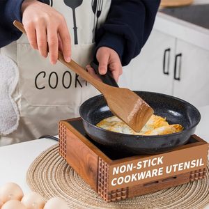 Utensilios de cocina de madera de acacia, herramientas de cocina de madera, juego de cucharas y espátulas de madera de acacia, utensilios de cocina seguros para usar. - Product Image 2