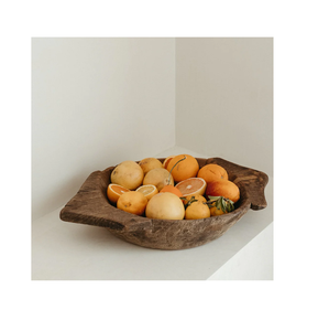 Cuenco de madera ecológico único para frutas, para el hogar, hoteles y restaurantes, con diseño tallado sin pulir. - Product Image 1