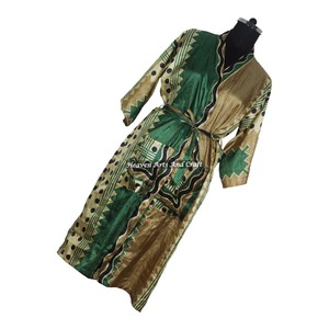 KL002 African Women's Vintage Winter Nightgown Ethnic Long Kaftan Kimono Blended Poly Silk Long Sleeves - Product Image 5