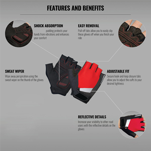 Half Finger Cycling Gloves High Quality Fingerless Bicycle Gloves Breathable Anti Slip Grip OEM Wholesale Supply - Product Image 3