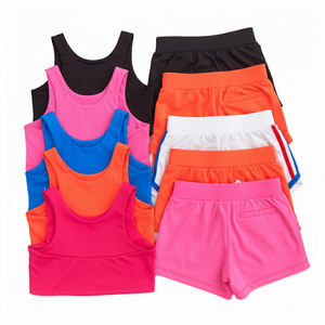 Conjunto Deportivo de Verano para Mujer, con Estampado, Transpirable, Sujetador Deportivo y Pantalones Cortos para Correr, Elástico en 4 Direcciones, Spandex/Nailon, para Gimnasio - Product Image 3