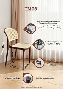 Mahogany Riviera Faux Rattan Bistro <b>Chair</b> | Modern Design <b>Stackable</b> All Weather Polypropylene Rounded Back Seat Premium - Product Image 3