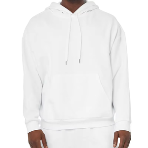 Sweat à capuche décontracté en coton molletonné à épaules tombantes pour homme, de qualité supérieure, couleur unie, grande taille, épais, séchage rapide - Product Image 5