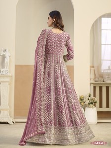 Dhwaja Export Faux Georgette Semi Stitched Anarkali Suit With Embroidery Work - Product Image 3