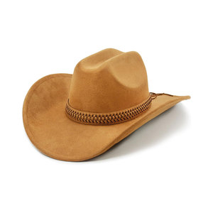 Beige Wool Fedora <b>Hat</b> With Red Leather Band Unisex Outdoor Spring Autumn Casual Adult 56-58CM - Product Image 6