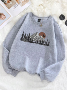 Sudaderas con capucha para mujer, sudaderas con estampado profesional de bosques y montañas, sudadera suave Harajuku para mujer, ropa cálida a la moda, sudadera holgada - Product Image 4