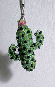Elegant Handmade Embroidery Keychain with Glass Beads Decorative <b>Bag</b> <b>Charm</b> - Product Image 4