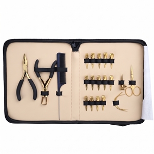 Juego de Herramientas Avanzadas de Acero Inoxidable para Extensiones de Cabello Micro Link: Alicates de Crimpado y Extracción, Agujas, Clips de Estilizado, Peine Separador Mini - Product Image 1