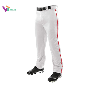 Pantalones de Béisbol Blancos, Uniforme Deportivo con Franja Lateral Roja, 100% Poliéster, para Invierno, Entrenamiento y Partidos - Product Image 2