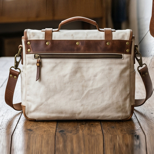 Regal Three <b>Canvas</b> Messenger Bag Large Durable Buckle Closure Embossed Logo All Seasons Business Messenger Use Bags - Product Image 2