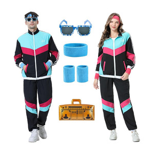80s <b>Tracksuit</b> for Men Women <b>Retro</b> Windbreaker Set 80s 90s Outfit for Men 80s Track Suit for Couple 90s Shell Suit - Product Image 1
