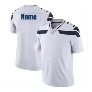 American Football Jersey 100% Polyester Anti-Bacterial Quick Dry <b>Silver</b> Breathable Custom Name Number Printed Plus Size Sports - Product Image 2