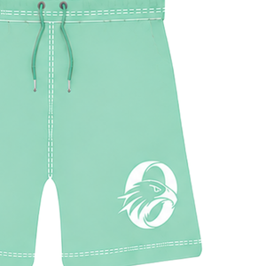 Pantalones Cortos de Rugby Verde Menta y Blanco con Cordón Ajustable, Cintura Elástica, Ribete en Contraste, Personalizables, Transpirables, para Entrenamiento Deportivo y Deportes de Equipo - Product Image 3