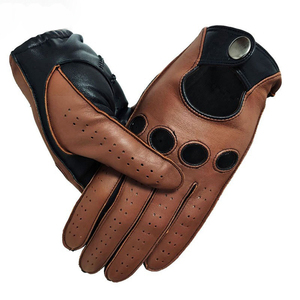 Gants de conduite en cuir d'agneau vert de qualité supérieure pour hommes et femmes, doux, respirants, à doigts complets, protection UV, antidérapants pour la course automobile - Product Image 6