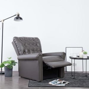 Fauteuil inclinable en similicuir gris moyen, confortable et pratique - Product Image 3
