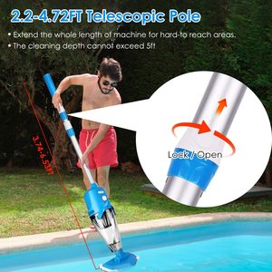 เครื่องดูดฝุ่นสระว่ายน้ำไร้สาย 21GPM พร้อมถังเก็บเศษขยะ 1.8 ลิตร แบตเตอรี่ใช้งานได้ 90 นาที ด้ามจับยืดหดได้ อุปกรณ์เสริมสำหรับสระว่ายน้ำแบบชาร์จไฟได้ - Product Image 6