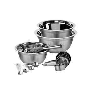 Silver Color Stainless Steel Handle 4-Piece Everyday Use Kitchen Essential <b>Measuring</b> Cup <b>Spoon</b> Set Includes Mixing Bowl Metal - Product Image 1