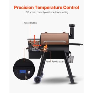 Griglia a Pellet Elettrica 8 in 1 con Schermo LCD, Area di Cottura di 575 Pollici Quadrati per Cucina all'Aperto in Giardino - Product Image 3