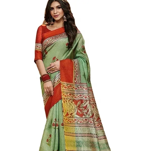 Mới Đến Georgette Saree Mặc Giản Dị Đám Cưới Mặc Cao Hấp Dẫn Thiết Kế Mới Bông Phụ Nữ Saree Cho Đám Cưới Đảng Mặc 2023