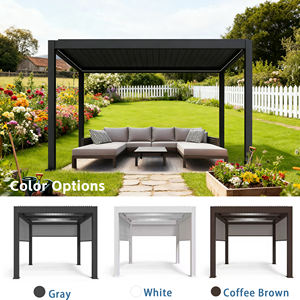 Pergola motorisée en aluminium à lames orientables personnalisable, couverture automatique bioclimatique pour balcon, patio, cour arrière, cuisine extérieure, LED - Product Image 4