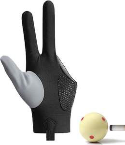 Growsport Professional Polyester Billiard Gloves Thin Half-Finger Breathable Anti-Slip UV Protection <b>Hook</b> & Loop Closure - Product Image 4