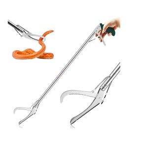 Colector de serpientes profesional de acero inoxidable, palo de pinzas de serpiente estándar para reptiles - Product Image 1
