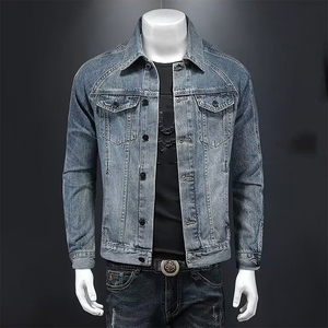 Fashion Style Casual Distressed Jean Jacket <b>Men</b> Ripped Sports Denim Trucker Front Logo Waterproof Breathable - Product Image 5