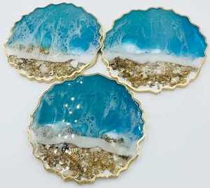 Juego de 4 Posavasos de Resina Epoxi de Estilo Clásico, Ecológicos, de 8 mm de Grosor, para Decoración Navideña, con Logotipo Personalizado - Product Image 1