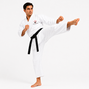 Uniforme de Karate Personalizado, Karate Gi Blanco, Traje de Artes Marciales para Hombre Adulto, Entrenamiento, Algodón, con Cinturón Negro, Logotipo OEM, Venta al Por Mayor - Product Image 5