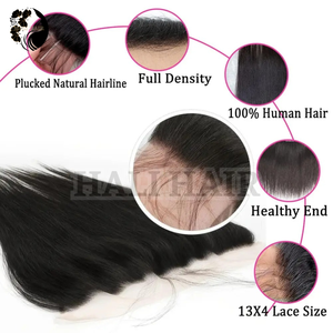 Extensiones humanas Remy rectas vietnamitas 100g 13x4 Cierre de encaje Frontal cuerpo onda todos los colores solo dibujado Super doble dibujado - Product Image 3