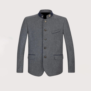 Veste traditionnelle allemande pour hommes, en laine Loden, col montant, logo sur le devant, logo personnalisé, fabricant en gros, bavaroise - Product Image 1