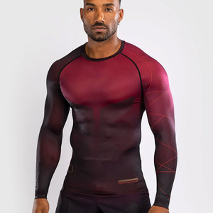 Rashguard MMA à personnaliser par sublimation, T-shirt de compression BJJ, Rashguard imprimé sur mesure pour hommes, Technologie OEM, Manches longues - Product Image 1