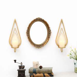 Ensemble de appliques murales en métal doré en forme de goutte d'eau, design superposé, éclat doux, décoration élégante et contemporaine pour la maison - Product Image 4