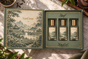 Boîte de découverte de parfum personnalisée en céladon, style livre à charnières, pour jardin de thé - Product Image 2